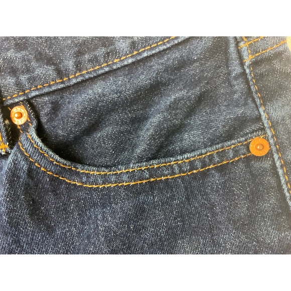 Levi Strauss Co 505 Mens Dark Wash Straight Leg Jeans W30 L34 (fits 32x33) - Picture 12 of 15